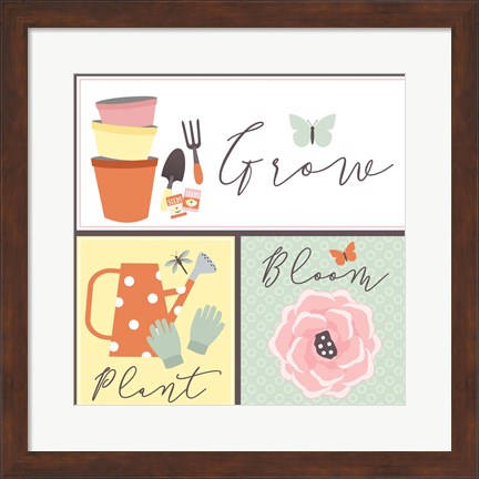 Framed Garden Goddess - Grow, Plant, Bloom Print