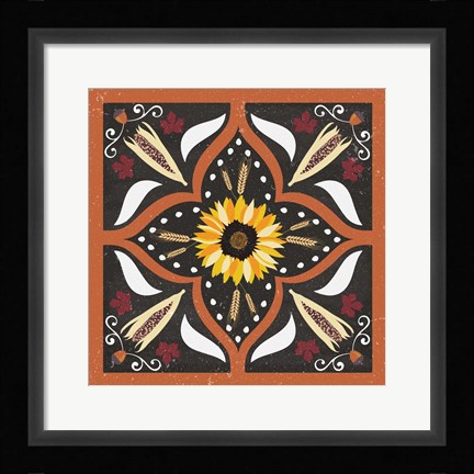 Framed Autumn Harvest Sunflower Print