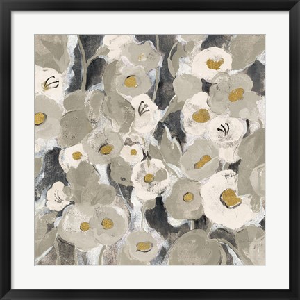 Framed Velvety Florals Neutral II Print