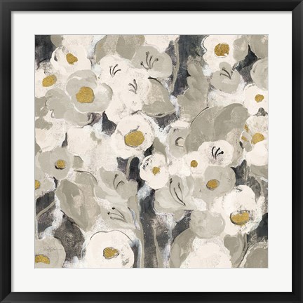 Framed Velvety Florals Neutral III Print
