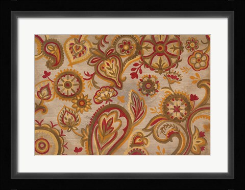 Framed Linen Paisley Print