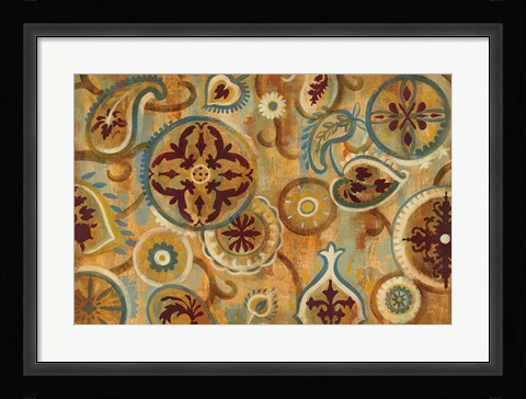 Framed Burnt Paisley and Mandalas Print