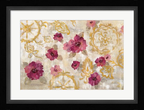 Framed Elegant Fresco Floral Print