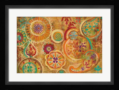 Framed Contemporary Paisley Eggplant Print