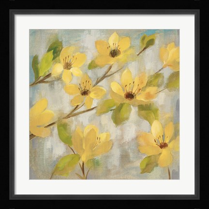 Framed Golden Bloom II Neutral Print