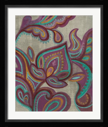 Framed Bohemian Paisley II Aubergine Print