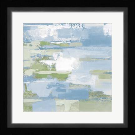 Framed Urban Walkway III Blue and Green Print