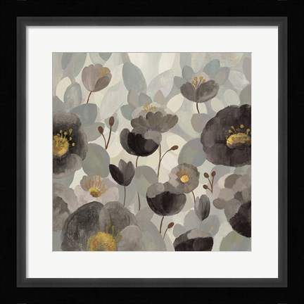 Framed Morning Bloom Greige Print