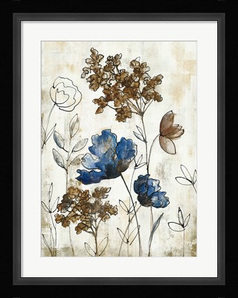 Framed Botanical Trio III Neutral Print