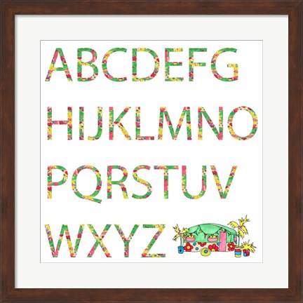 Framed Camper Alphabet Print