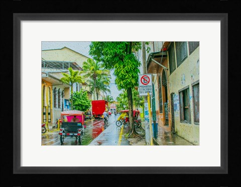 Framed Rainy Street Iquitos Peru Print