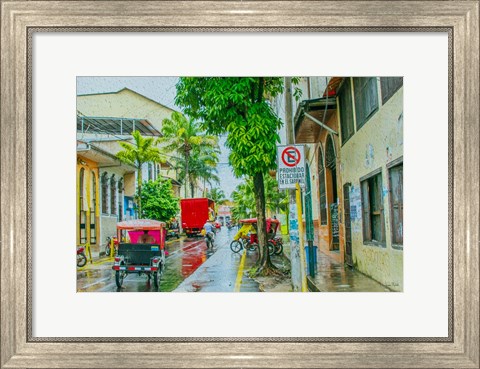 Framed Rainy Street Iquitos Peru Print