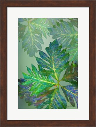 Framed Tropical Leaves III Print