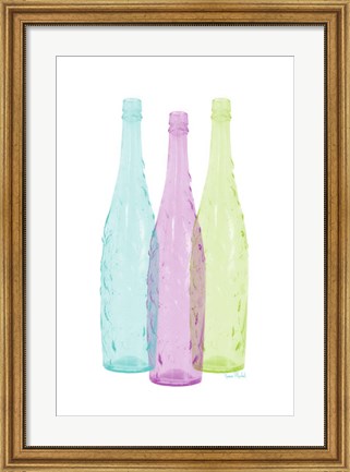 Framed Bottles Tres Print