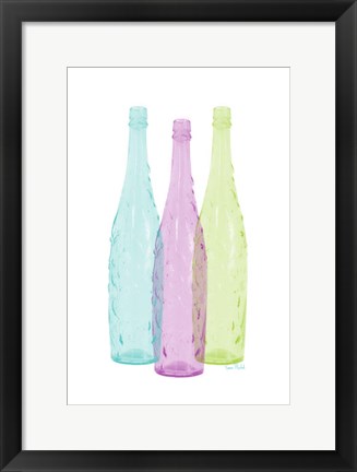 Framed Bottles Tres Print