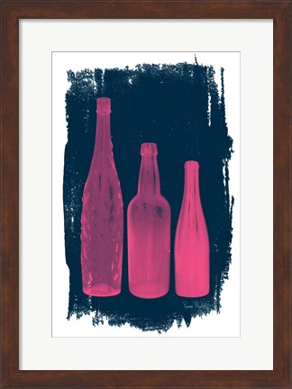 Framed Pink on Navy Print
