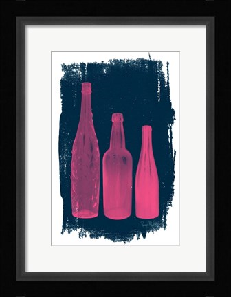Framed Pink on Navy Print