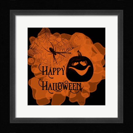 Framed Happy Halloween Pumpkin Print
