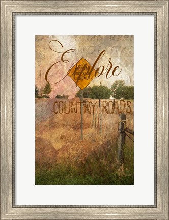 Framed Explore Country Roads Print