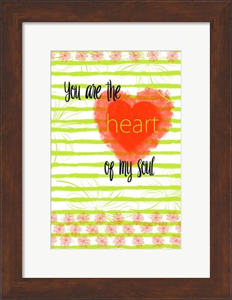 Framed Key Lime Heart Print