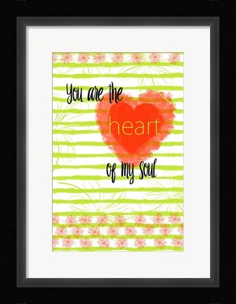 Framed Key Lime Heart Print
