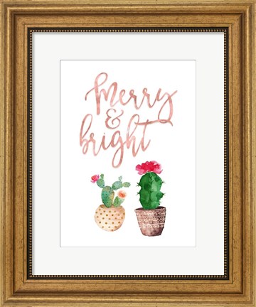 Framed Merry and Bright Succulent Print