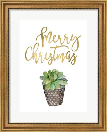 Framed Merry Christmas Succulent Print