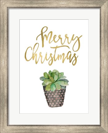 Framed Merry Christmas Succulent Print