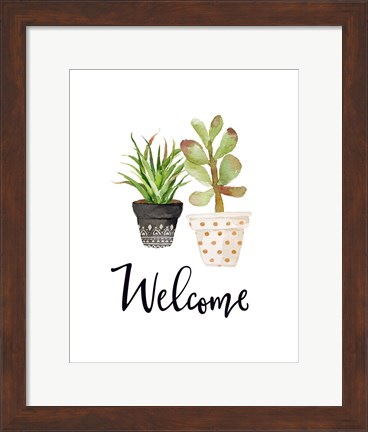Framed Welcome Succulents Print