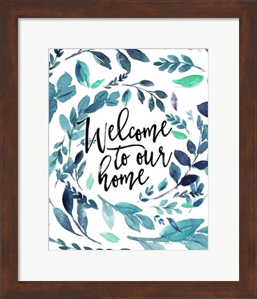 Framed Welcome to Our Home - Blue Print