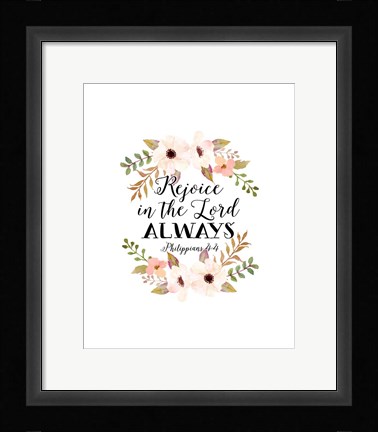 Framed Philippians 4:4 Print