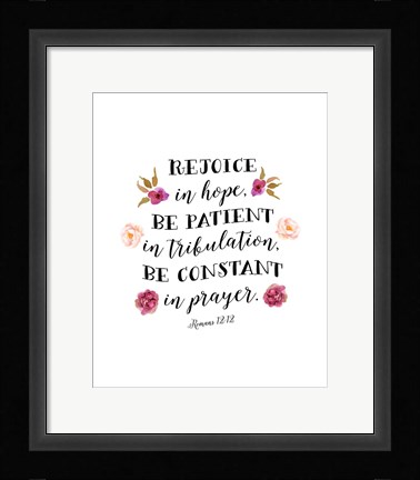 Framed Romans 12:12 Print