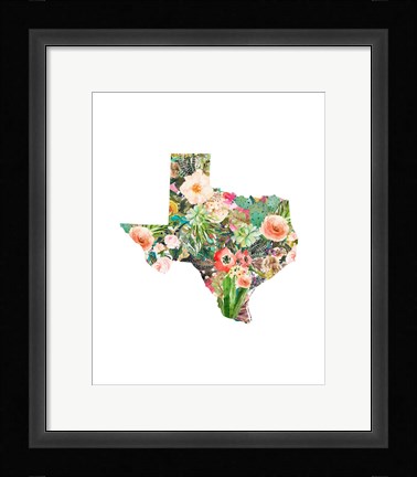Framed Texas Floral Collage III Print