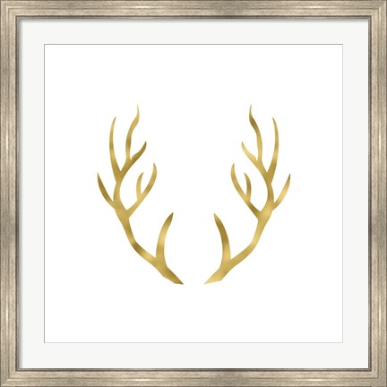 Framed Gold Antlers Print