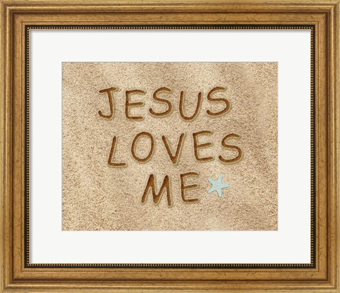 Framed Jesus Loves Me Sand Print