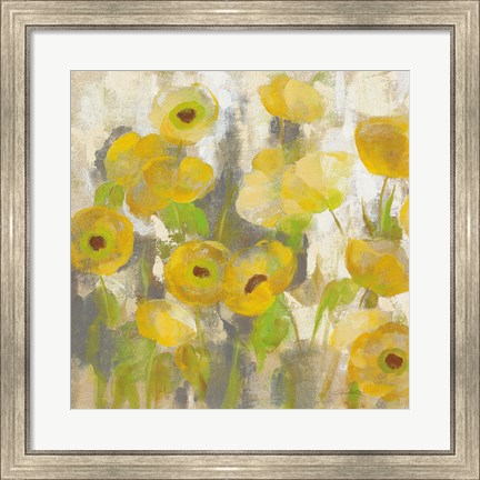Framed Floating Yellow Flowers IV Print