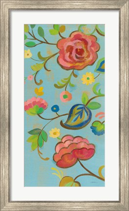 Framed Folk Song Floral III Print