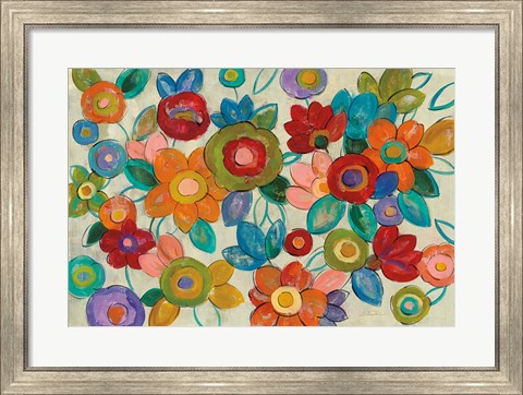 Framed Decorative Flowers Print