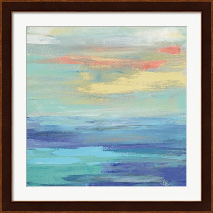 Framed Sunset Beach II Bright Print