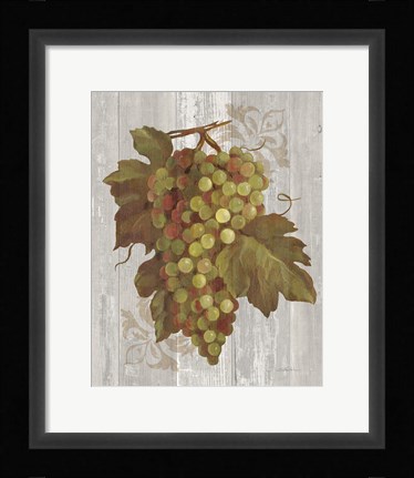 Framed Autumn Grapes II on Wood Print