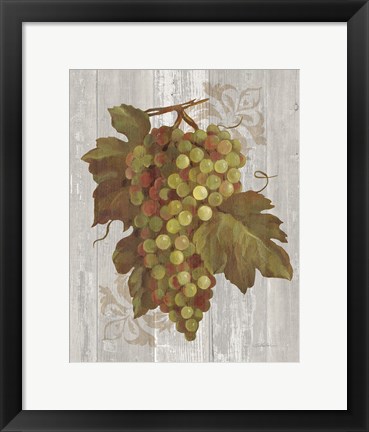 Framed Autumn Grapes II on Wood Print