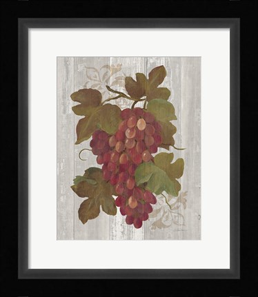 Framed Autumn Grapes I on Wood Print