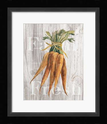 Framed Market Vegetables I on Wood Print