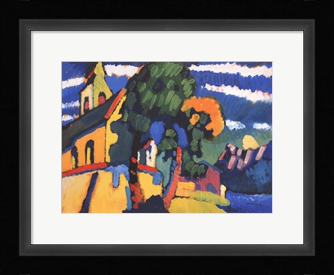 Framed Village Church in Riegsee, Bavaria, 1907 Print