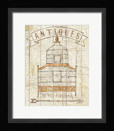 Framed Flea Market Birdcage I Print