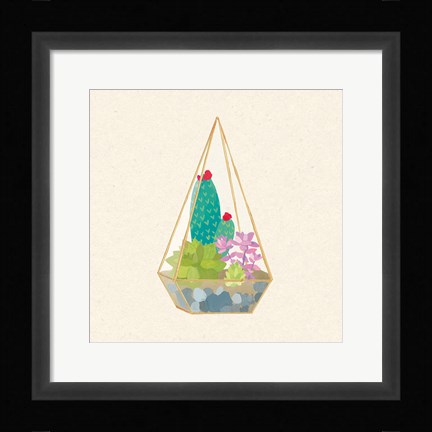 Framed Succulent Terrarium II Print