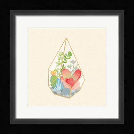 Framed Succulent Terrarium VII Print