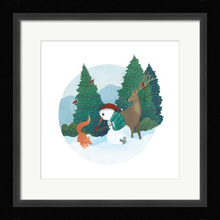 Framed Winter Friends III Print