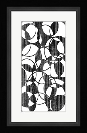 Framed Circles White Square I Print