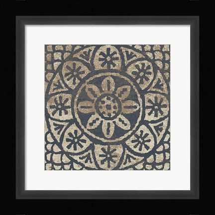 Framed Amadora with Brown Square II Print